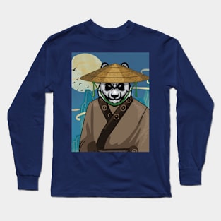 Wandering Samurai Kung Fu Fierce Panda Long Sleeve T-Shirt